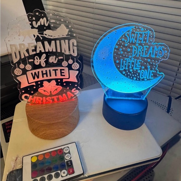 Handmade designed and created light up sign with base and remote. - Picture 7 of 10